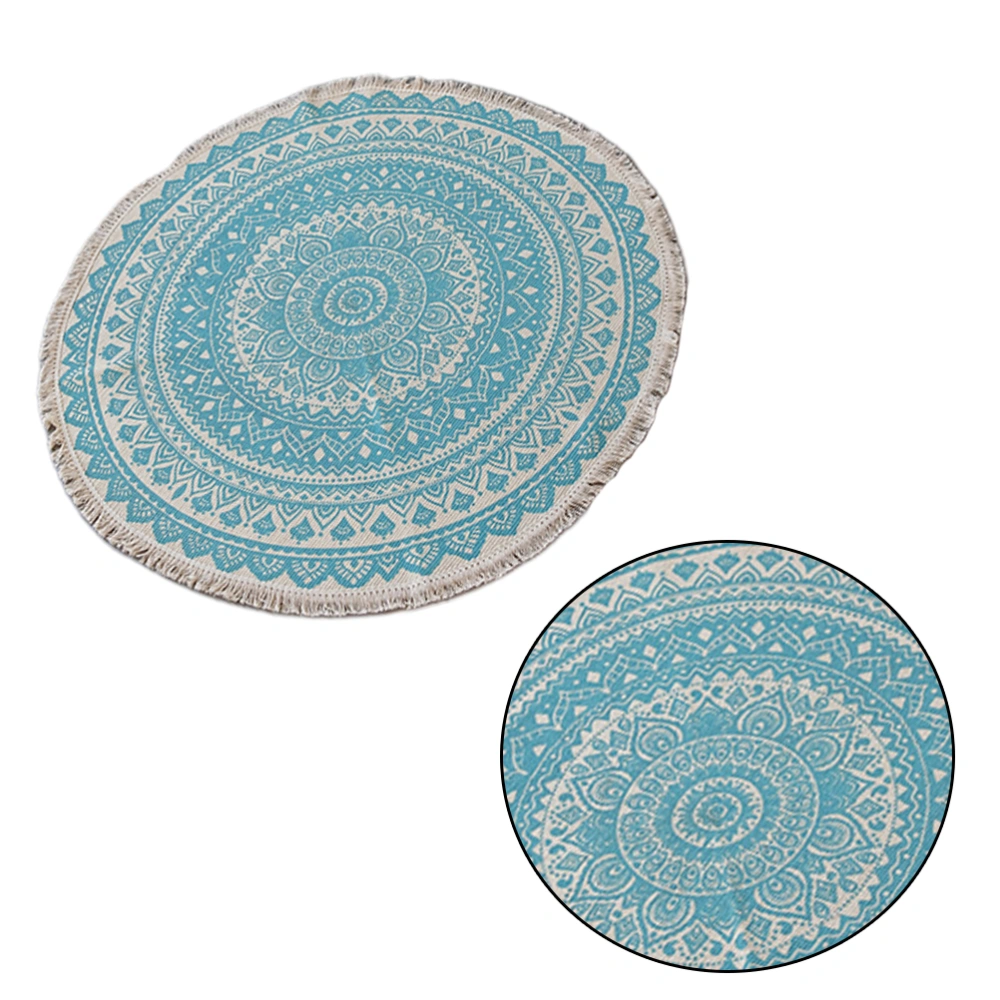 Circular Printing Process Floor Mat Cotton Woven Round Ground Mat Modern Simple Floor Pad All-season Round Floor Mat Living Room Decorative Mat Style 2