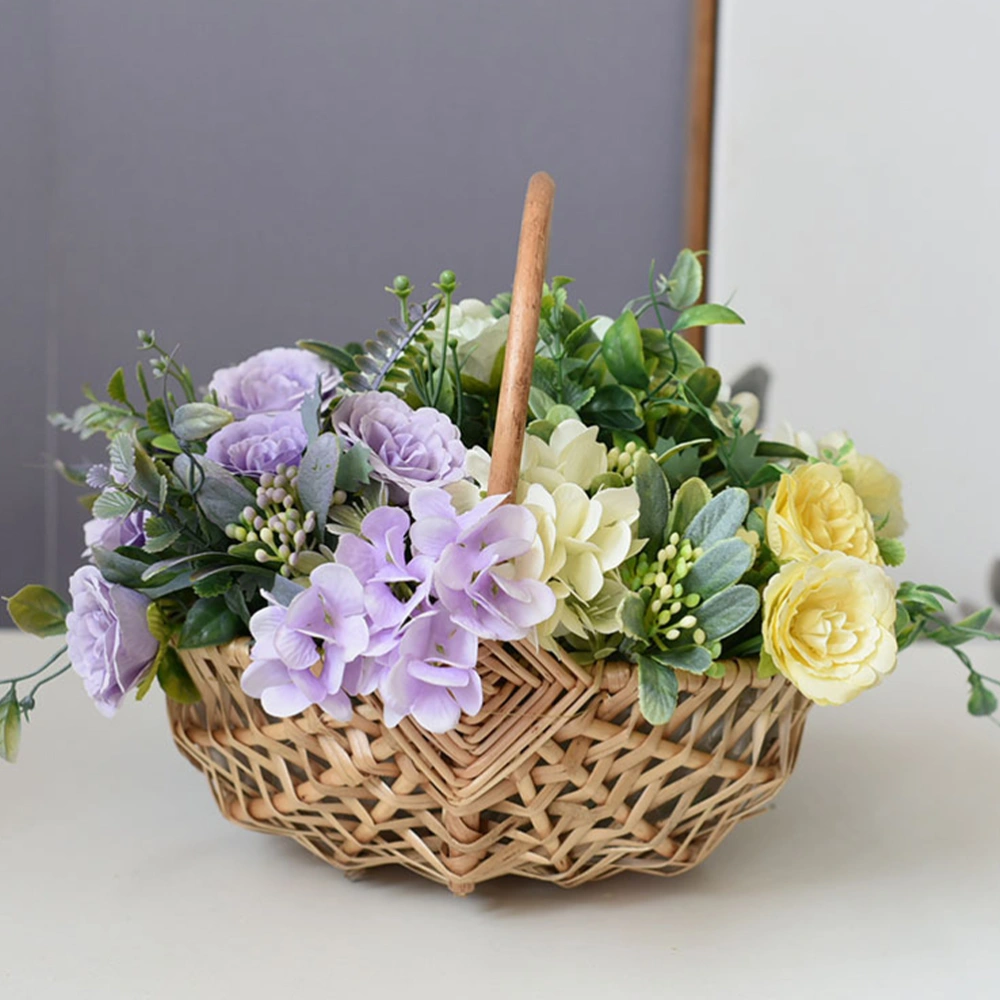 2pcs Flower Basket Picnic Storage Basket Convenient Bread Basket Woven Basket