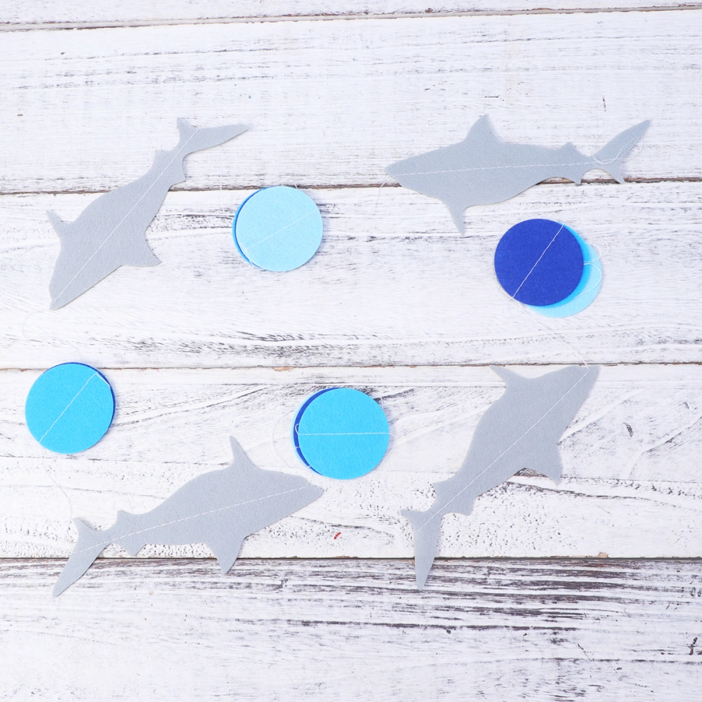 Cartoon Shark Banner Decoration Hanging Pull Flag Birthday Garland Party Supplies