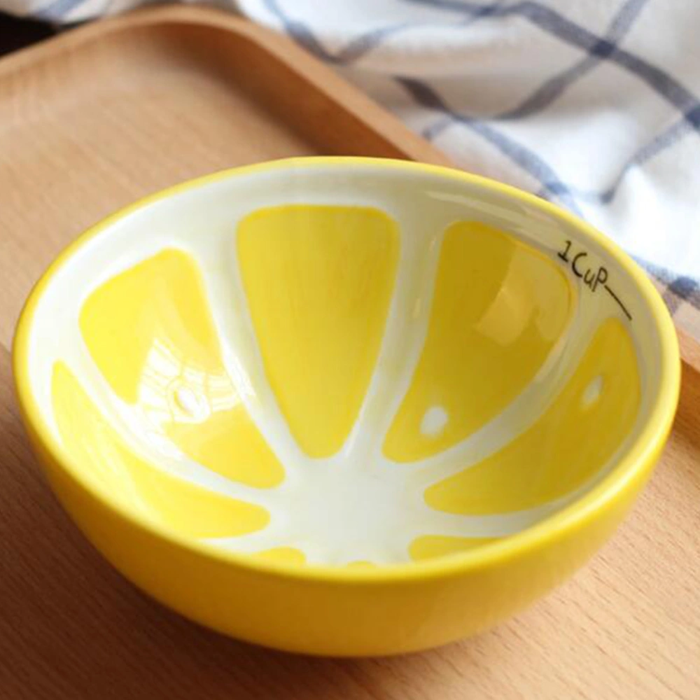 5 Inch Ceramic Bowl Creative Fruits Shaped Salad Bowl Porcelain Dessert Saucer Fruit Bowl Children Tableware - Lemon