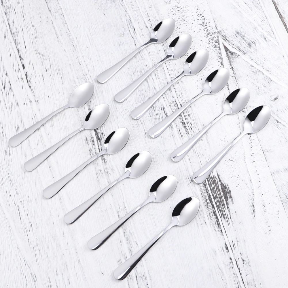 12 Pcs Stainless Steel Coffee Stirring Spoon Premium Mini Ice Cream Spoon Dessert Serving Spoon Kitchen Cutlery Set (105)