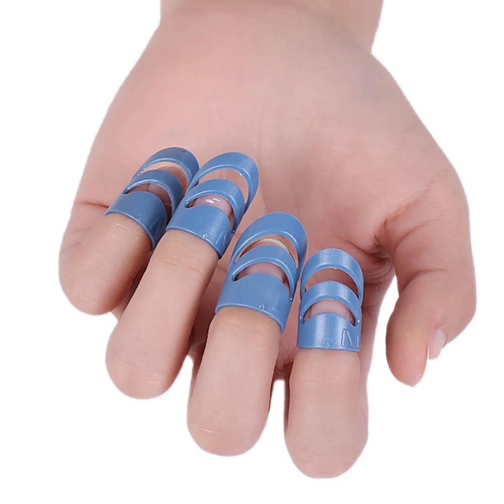 5pcs Durable Guitar Ring Finger Sleeve Finger Pick Colorful Guitar Bass Thumb Finger Picks （Size M Blue)