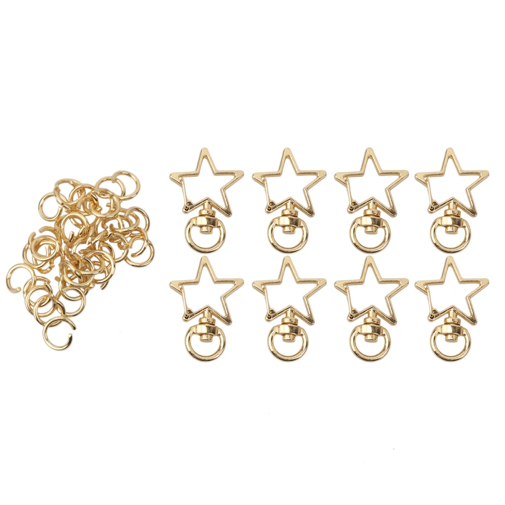 24PCS Alloy Key Holder Waist Hanging Key Chain Exquisite Star Shape Car Business Keychain Metal Keyring (Golden)