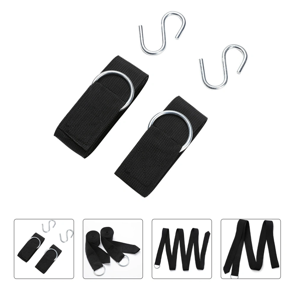 1 Set of Camping Hammock Straps Practical Tree Swing Straps with S Hooks