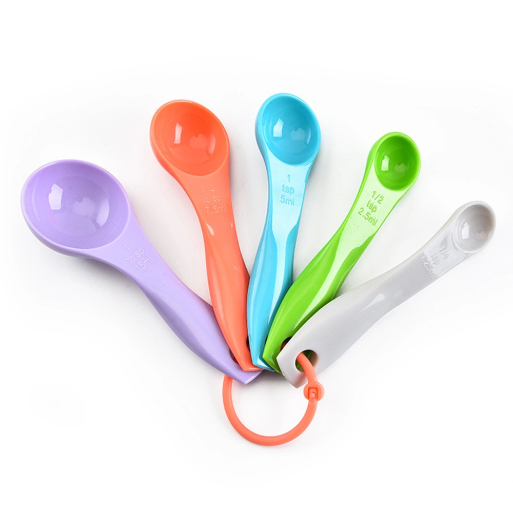 4 Sets Plastic Measuring Spoons Colored Nesting Measure Spoon Kit Kitchen Baking Tool (5pcs/Set, Mixed Colors)