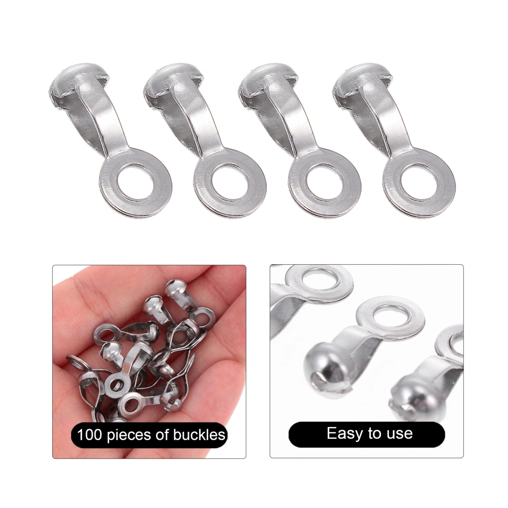 100pcs Stainless Steel Bead Chains Connection Buckles Pull Rope Buckles