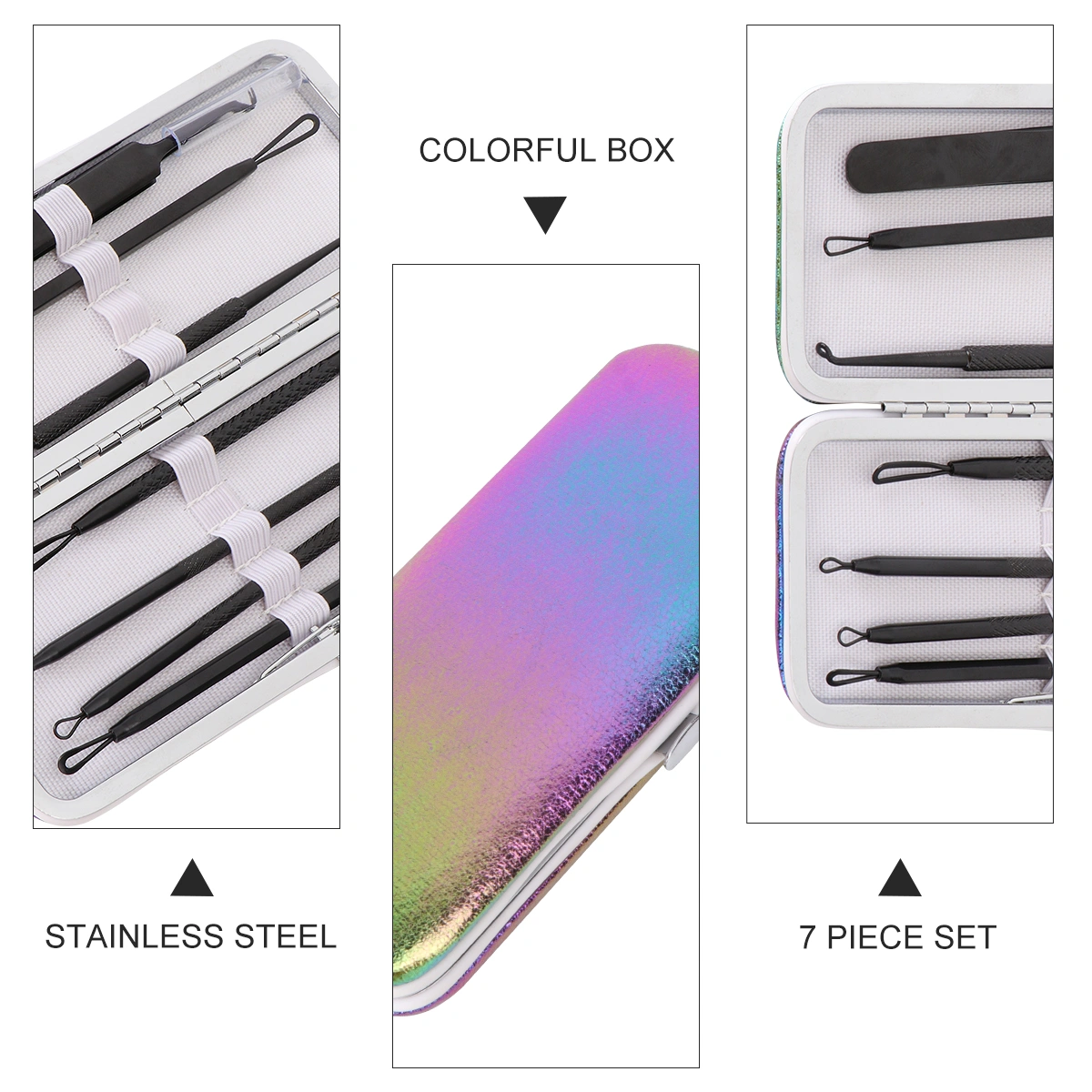 1Set Acne Cleaning Tool Mutifunctional Blackheads Needles Women Face Care Tool