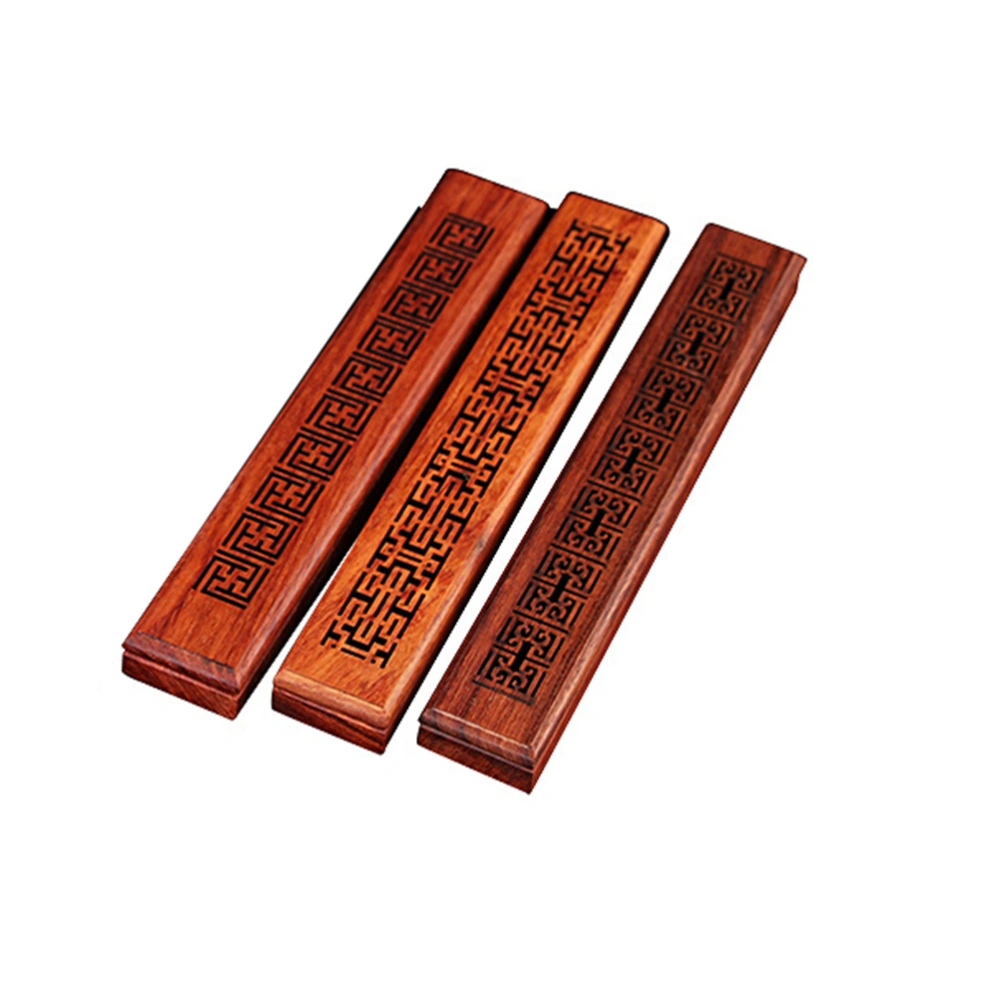 1PC Redwood Incense Box Hollow Creative Incense Burner Stick Incense Box Room Decoration (Rosewood Wanzi Pattern)