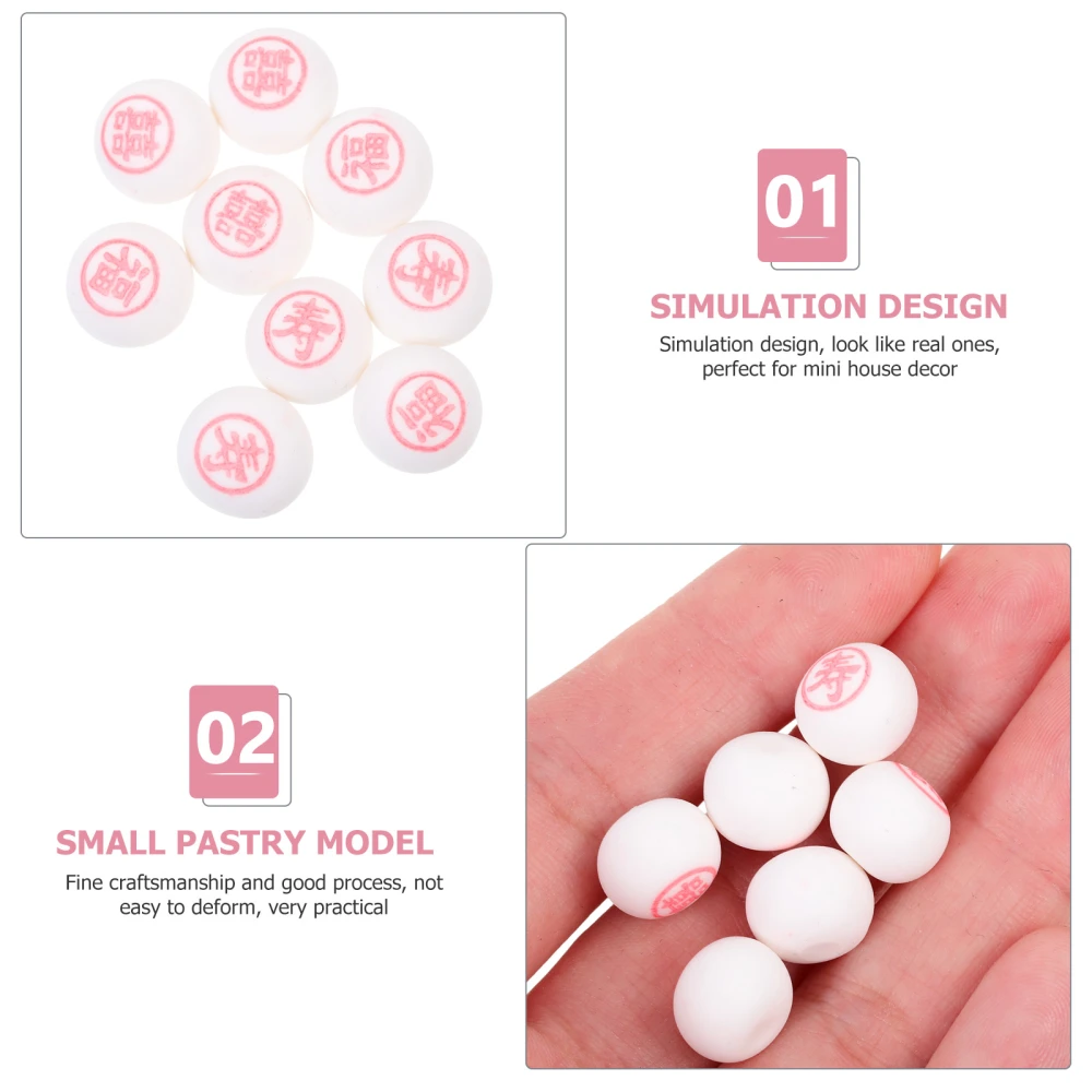 9Pcs Pastry Photography Props Miniature Fortune Cookie Dolly House Decor