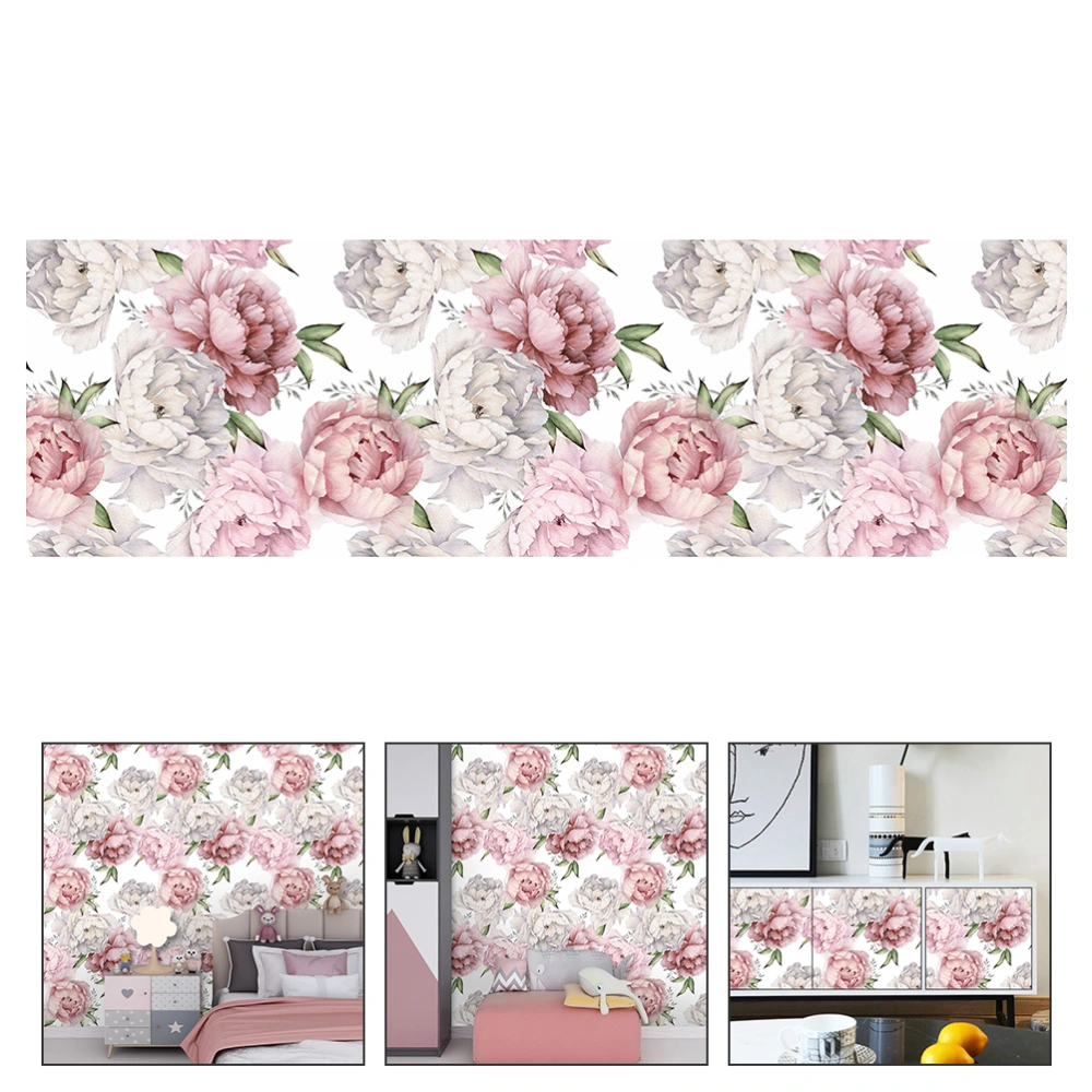 1 Set Floral Wallpaper Flowers Wall Art Decoration Sticker Removable Wallpaper