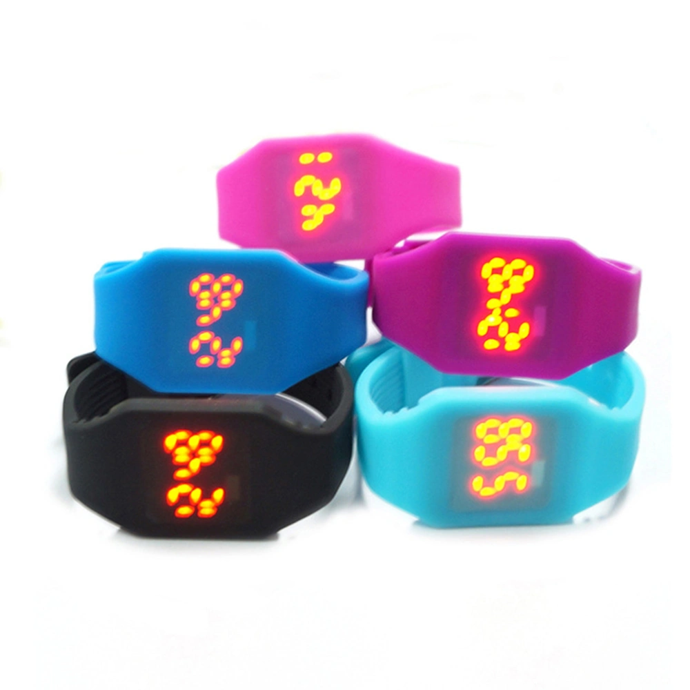 2PCS Children's LED Watch Silicone Digital Luminous Watch for Boys Girls (Random Color)