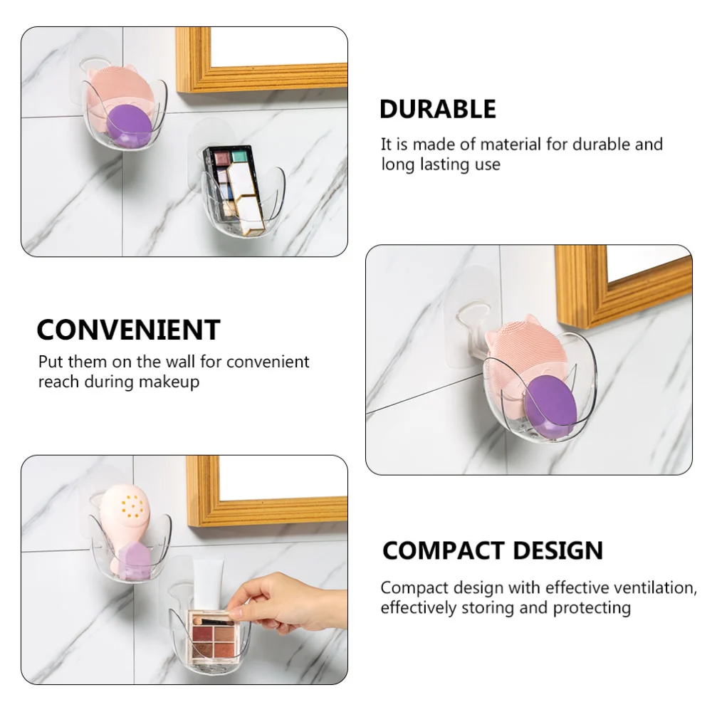 Makeup Sponge Blender Holder Wall Mounted Beauty Makeup Sponge Drying Rack