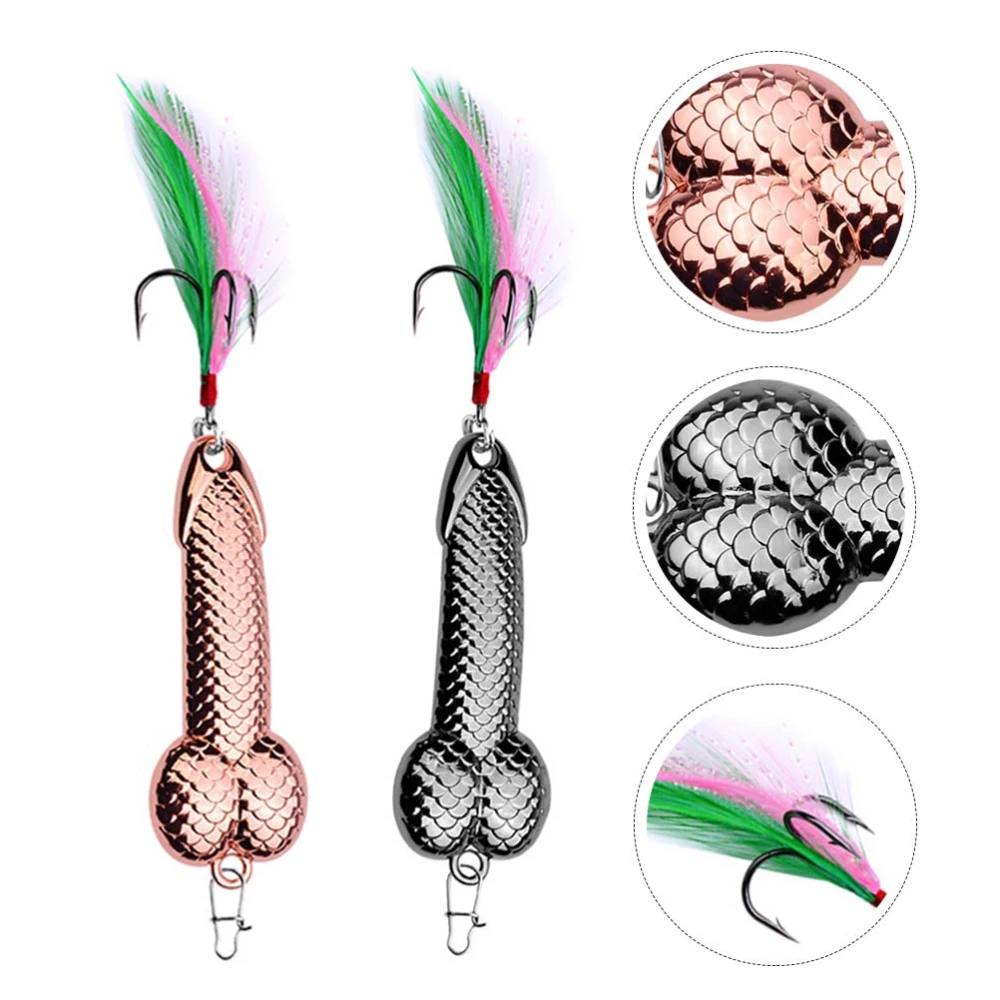 2Pcs Fake Metal Fishing Lures Glitter Fishing Baits Outdoor Fishing Equipment