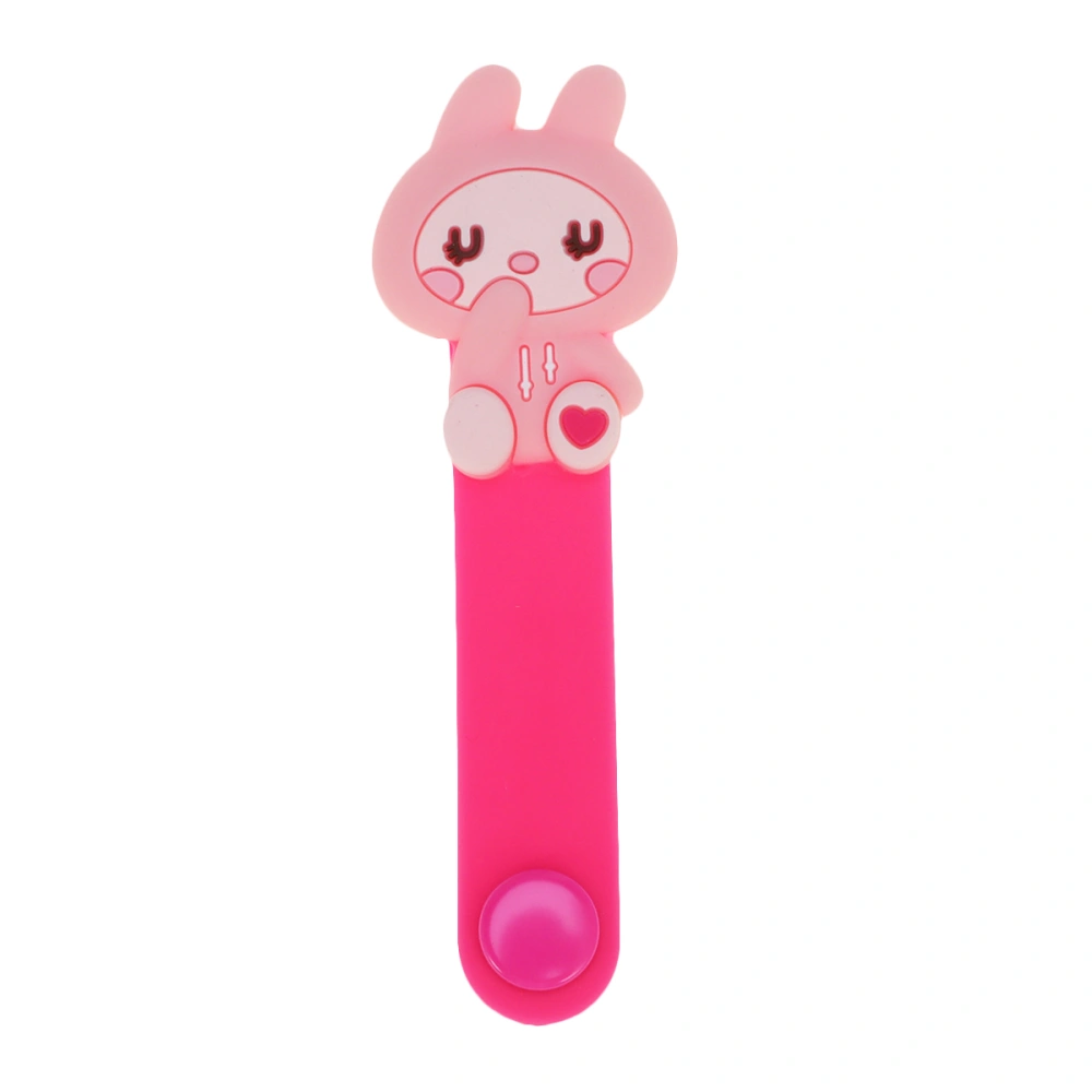 Silicone Cable Protector Case Storage Case Earphone Coiler Cartoon for Gift (Pink)