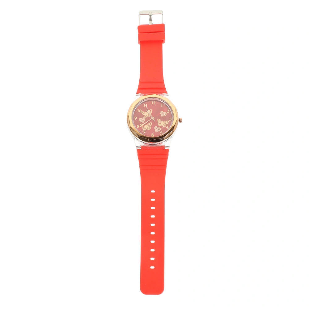 Women Watch Fashion Wristwatch Butterflies Watch with Silicone Watchband