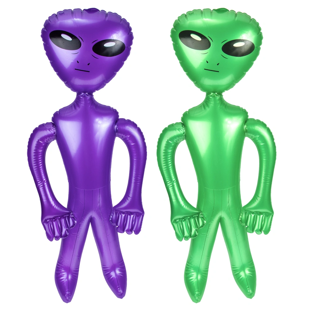 2Pcs PVC Inflatable Alien Toys Creative Alien Inflates Halloween Inflatable Balloon Toys