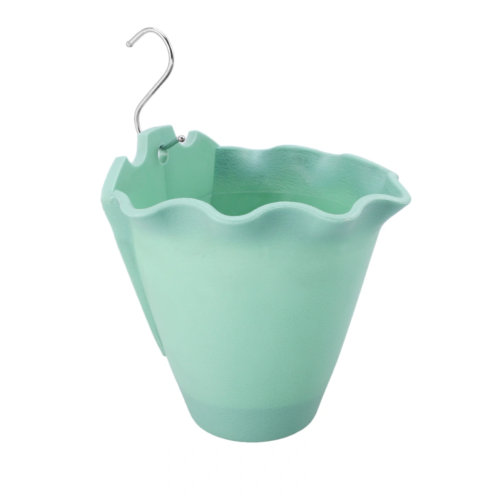 Plastic Wall Hanging Flower Pot Creative Wave Basket Balcony Guardrail Security Window Hanging Wall Green Plants Suclucents Flower Holder (Green)