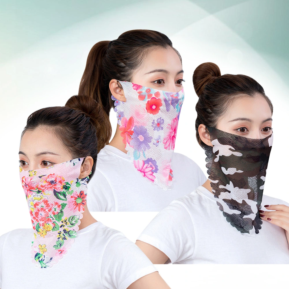 3pcs Ear-Mount Face Cover Outdoor Activity Face Mask Outside Protective Cover for Riding Fishin Hiking