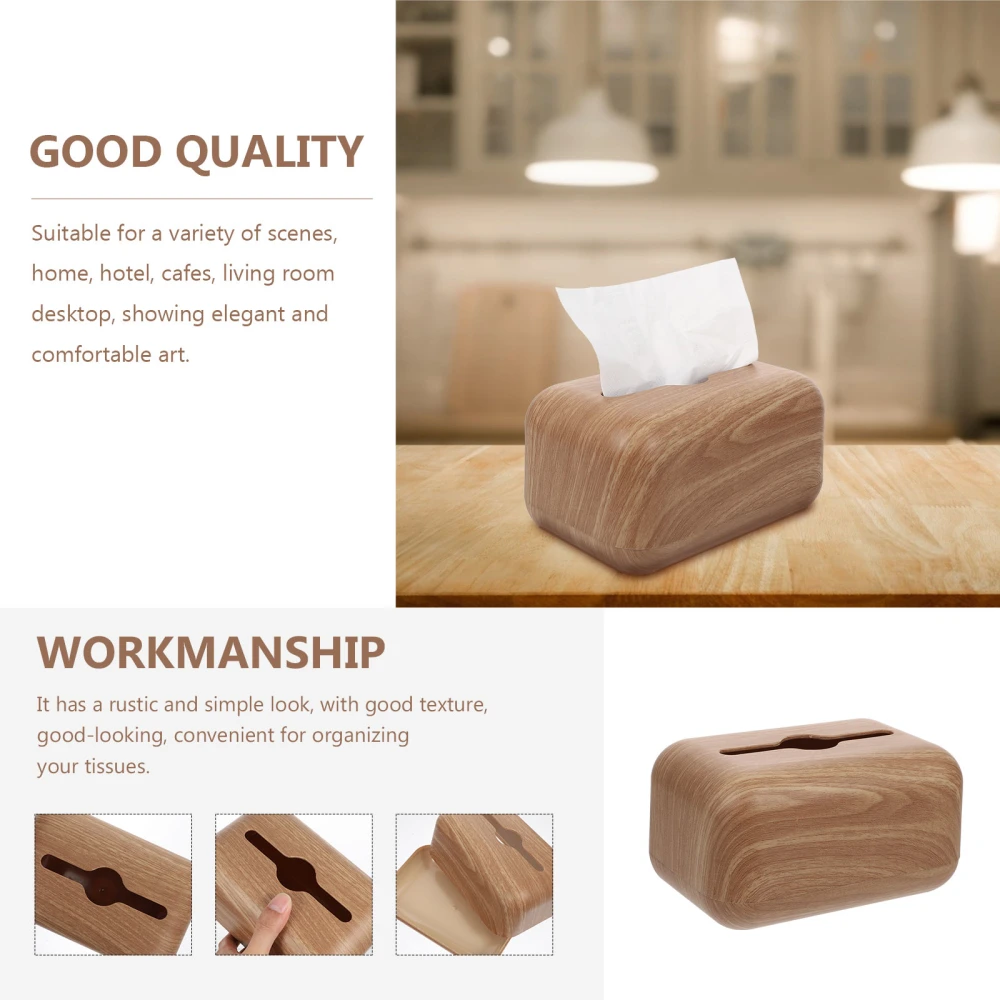 Creative Simulated Wood Grain Tissue Box Household Tissue Storage Holder