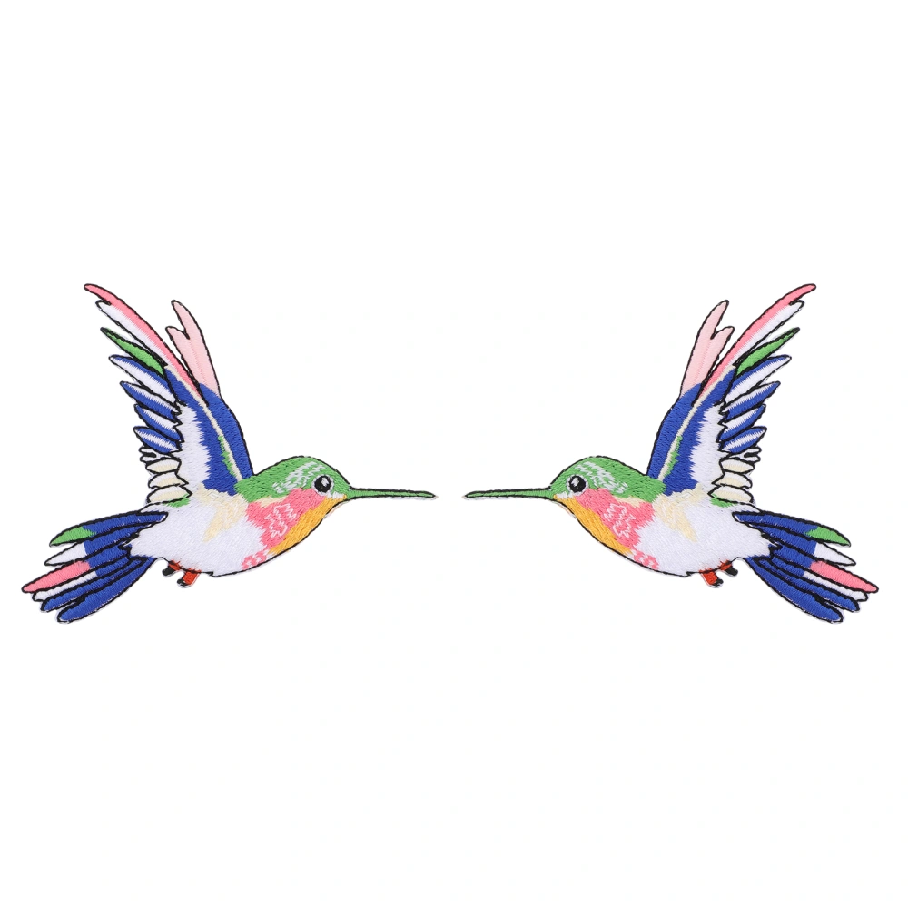 2pcs Decorative Hummingbird Patch Animal Applique Iron on Patches for Clothes