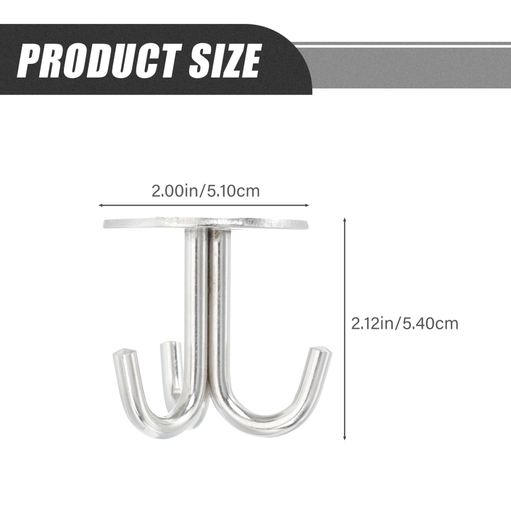 1 Set of Thicken Stainless Steel Hook Heavy-duty Ceiling Hook Multipurpose Hook