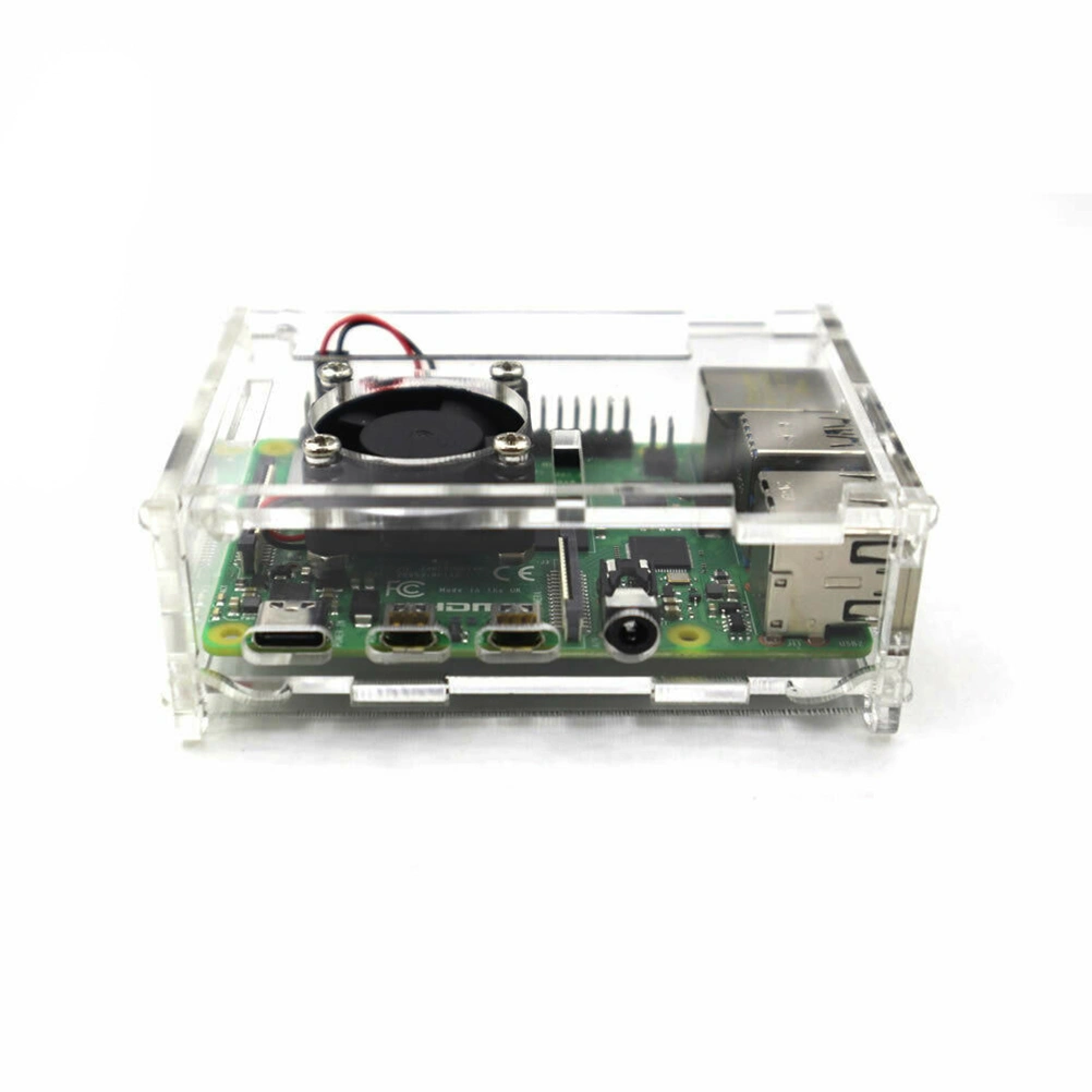 Shell Case Box Enclosure Protective Case Cover with Cooling Fan Compatible for Raspberry Pi 4B