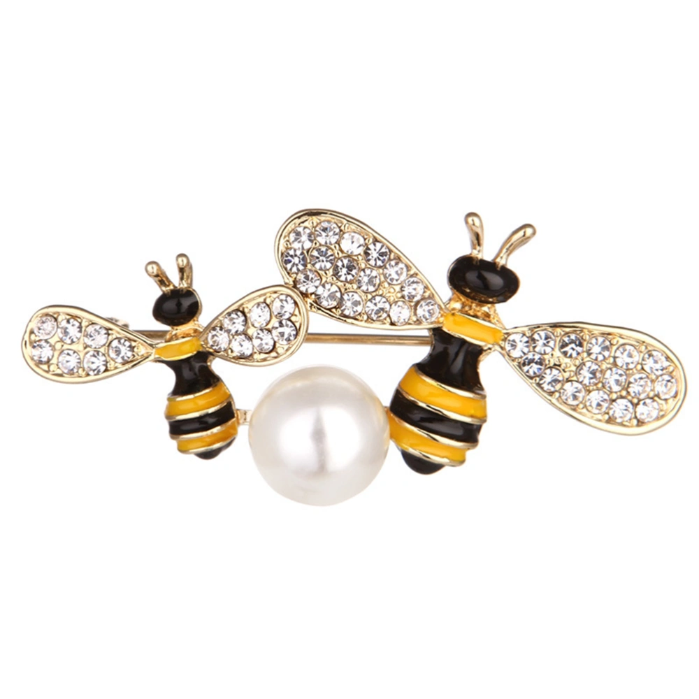 Brooch Stylish Delicate Lovely Pearl Pin Decorative Bee Shape Broche for Female Girl