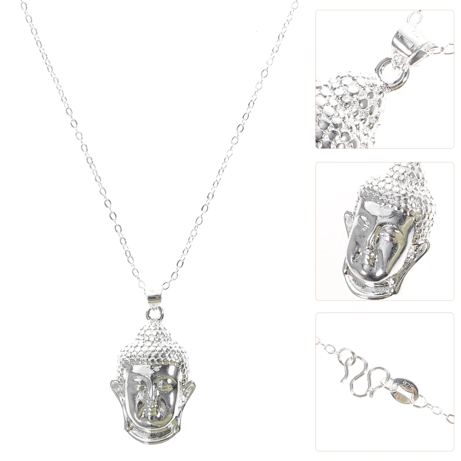 Creative Buddha Charm Neck Chain Titanium Steel Amitabha Pendant Necklace Retro Clavicle Chain for Man