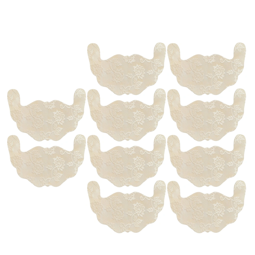 10pcs Disposable Covers Lace Design Breathable Breast Lift Tape Adhesive Pasties - Size A (Khaki)