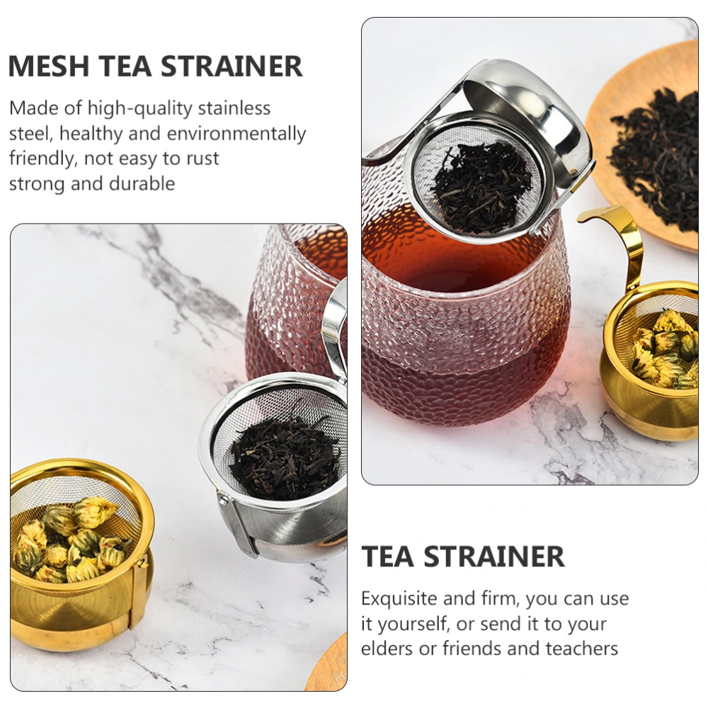 1pc Fine Mesh Tea Strainer Stainless Steel Tea Filter Teapot Mug Cup Filter