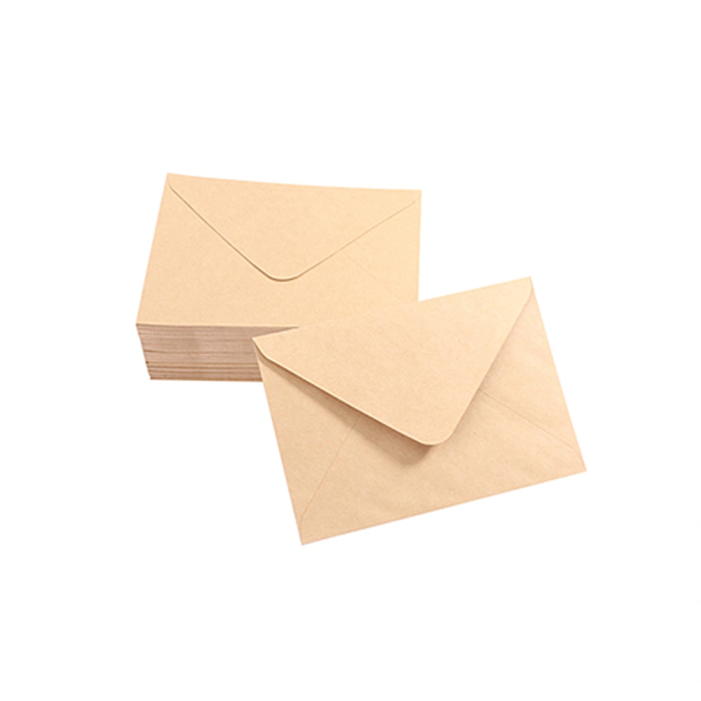 50pcs Colorful Paper Envelope Holder Blank Envelope Party Paper Envelopes Party Supplies (Kraft Paper Color)