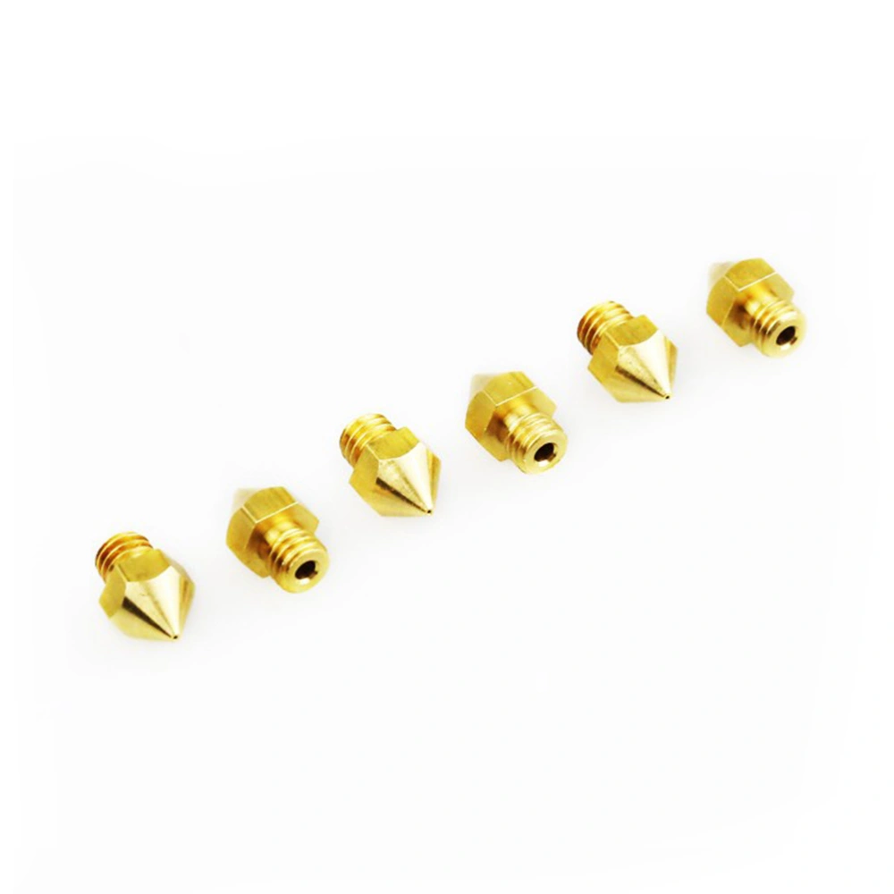 6pcs 3D Printer 0.6mm Extruder Brass Nozzle Head for Printer Accessory