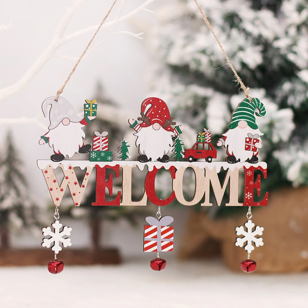 Welcome Sign Christmas Door Wood Sign Festival Wooden Hanging Sign Decoration