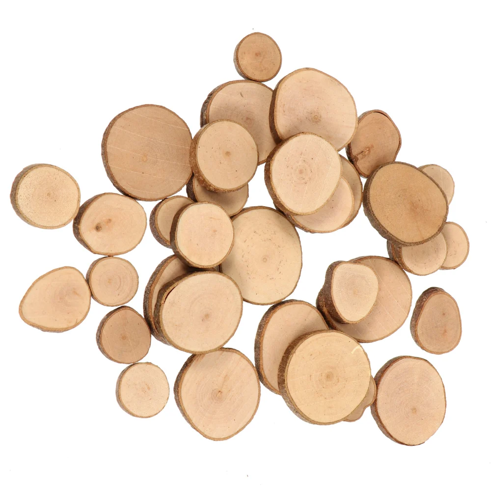 1 Set 100 Pcs DIY Handmade Wedding Decorations Wooden Circles Slices DIY Crafts