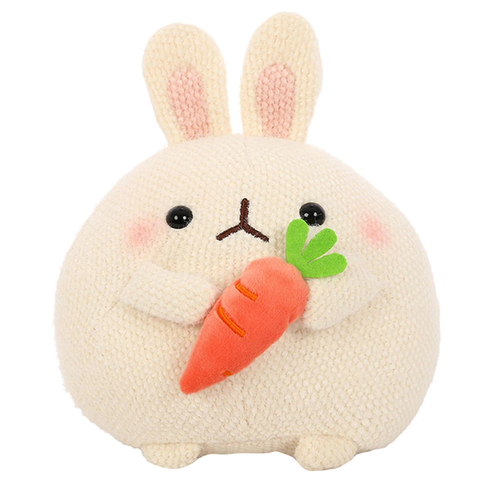 Plush Rabbit Toy Cartoon Small Funny Animal Rabbit Carrot Plush Toy for Kid (White)