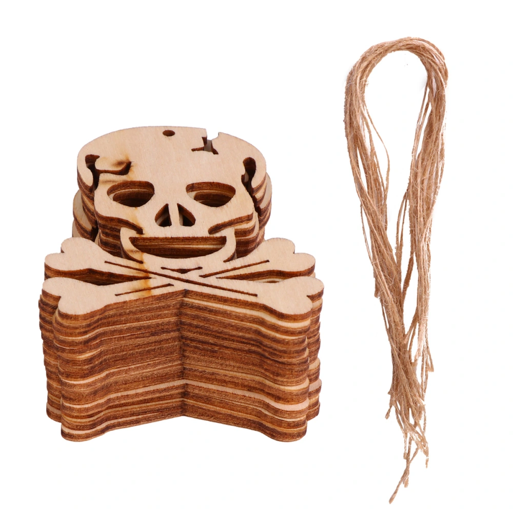 20pcs Halloween Vintage Color Wooden Slices Decor Wooden Pieces Ornaments