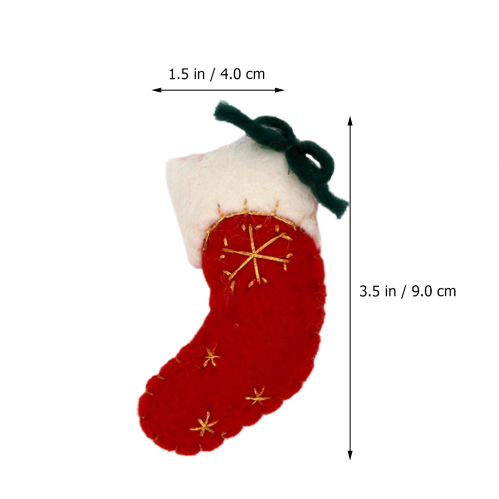 2pcs Christmas Socks Pendants Xmas Tree Decoration Xmas Hanging Ornaments