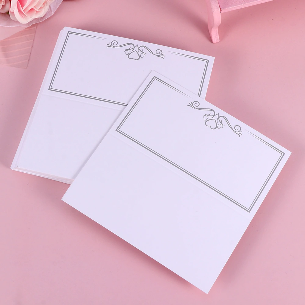 50pcs Blank Seat Cards Party Table Name Cards Heart Printing Paper Place Seating Signs Seat Reserved Cards