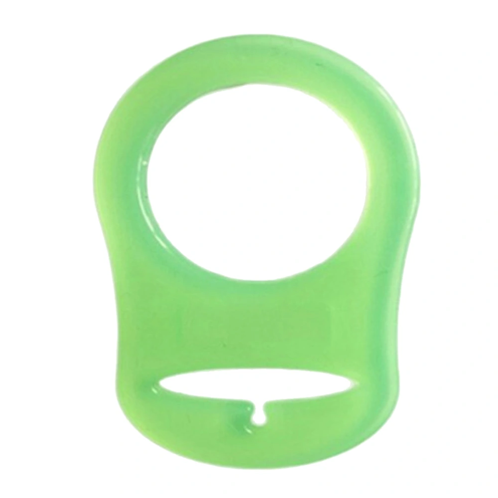 1 Pc Green Pacifier Ring Silicone Adapter Holder Rings for Button Style Mam Baby Pacifier Soother Binky Teething Ribbon Leash Clips for Kids Infants