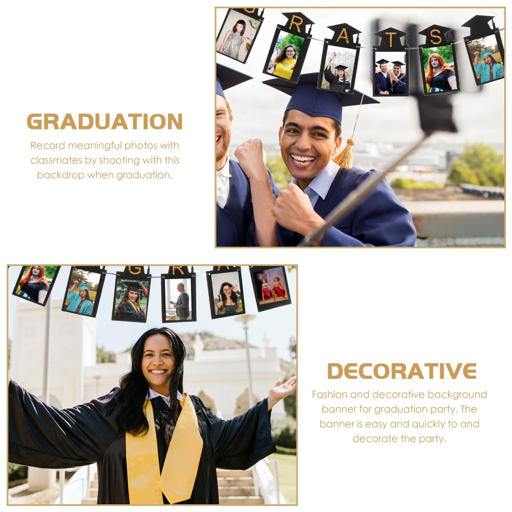 1 Set of Graduation Photo Banner Commencement Decoration Party Picture Banner