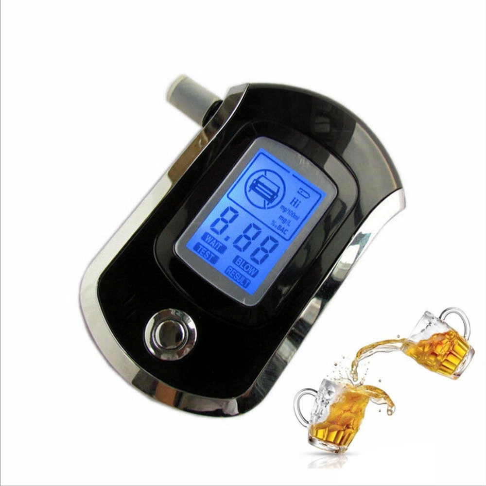 Professional Portable Mini Digital Breath Alcohol Tester LCD Screen Breathalyzer (Black)