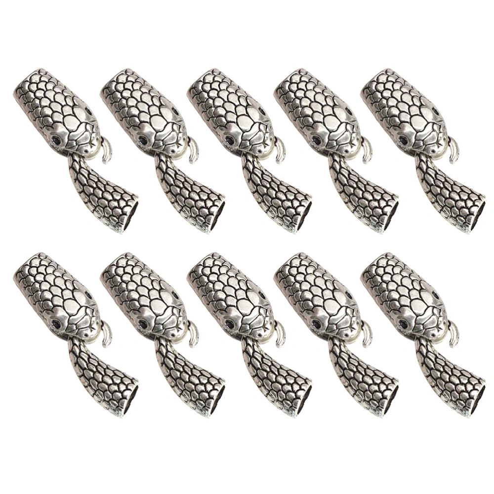 10 Pairs Crafts Snake Head And Tail Alloy Jewelry Findings Toggle Clasps for Jewelry Making