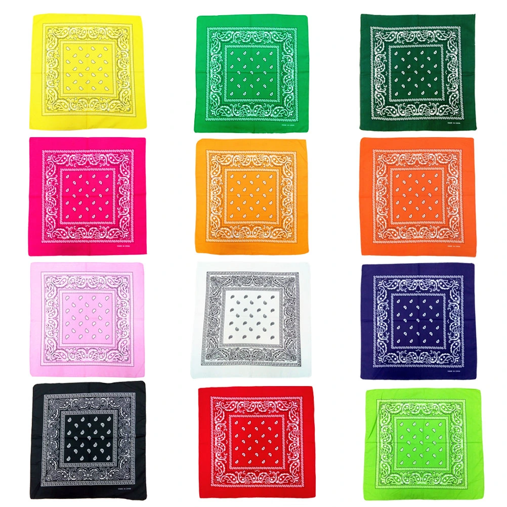 12pcs Printing Headscarf Large Square Towel Multipurpose Handkerchiefs Polyester Shawl Scarf Decorative Towel