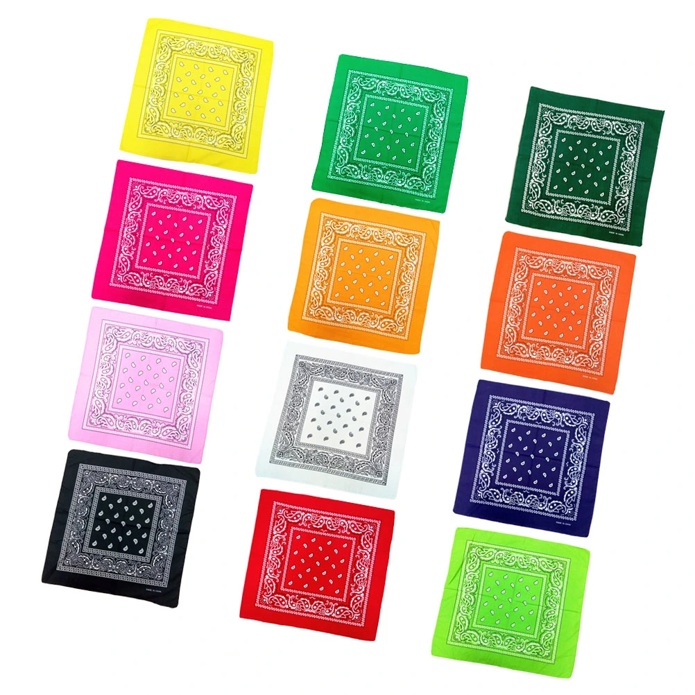 12pcs Printing Headscarf Large Square Towel Multipurpose Handkerchiefs Polyester Shawl Scarf Decorative Towel