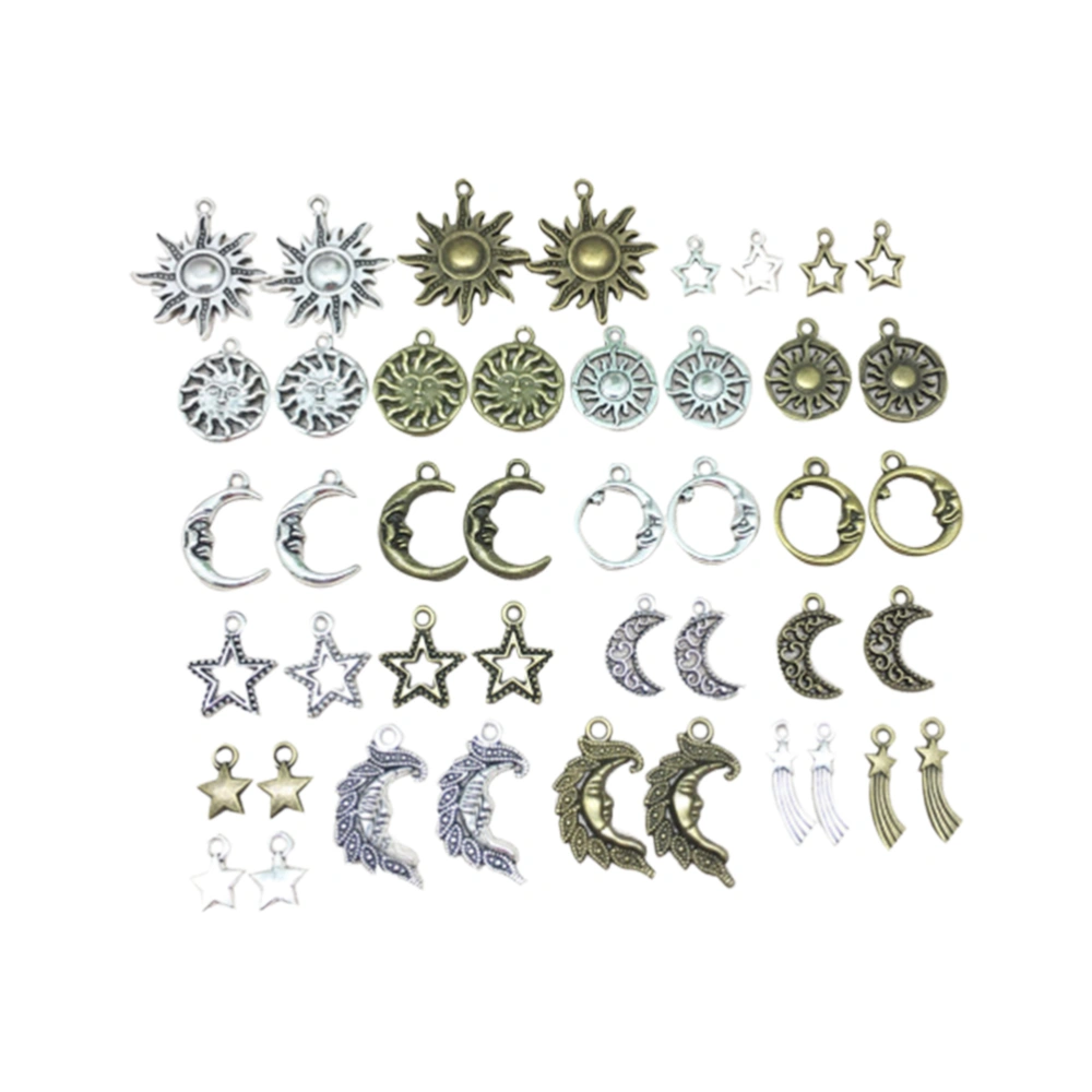 160pcs Mixed DIY Pendant Hollow-out Star Moon Sun Meteor Charms for Bracelet Necklace Jewelry Making DIY Earring Necklace