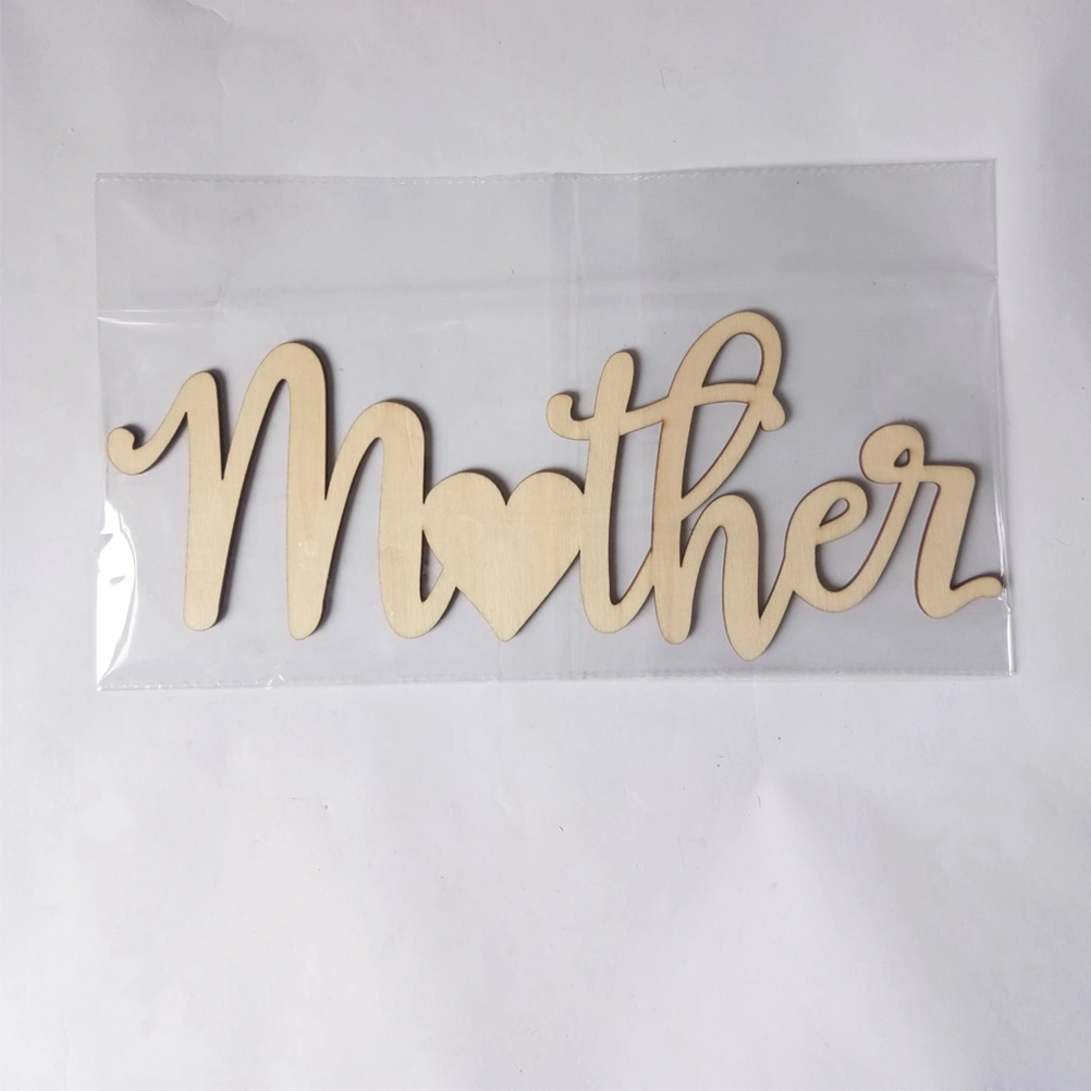 Mother Wood Piece Decor Diy Prop Wood Piece for Home Mother's Day Festival Party Gathering