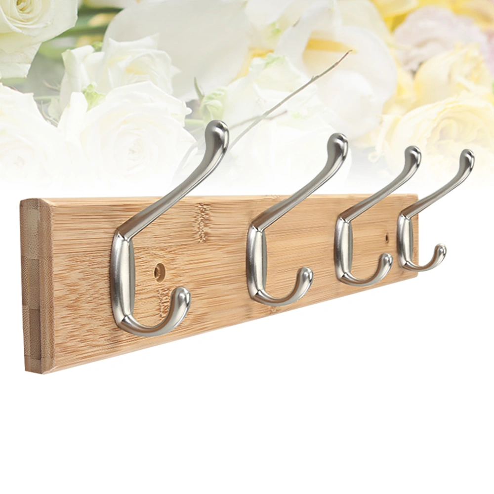 Solid Wall Hooks Simple Coat and Hat Hanger Modern Clothes Hook Double Layer Clothes Hook for Bedroom Dressing Room (48.3x1.5x7.5cm)