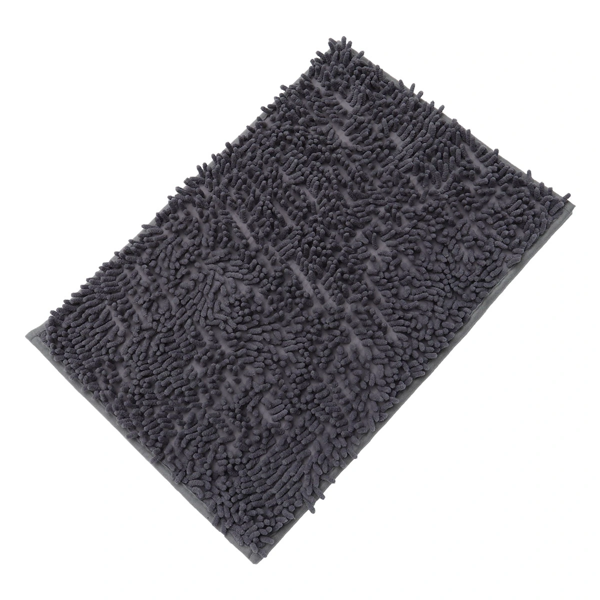 1pc Water Repellent Non-slip Chenille Mat Bathroom Door Water Absorption Mats Bathroom Rug for Home Bathroom (Dark Grey)