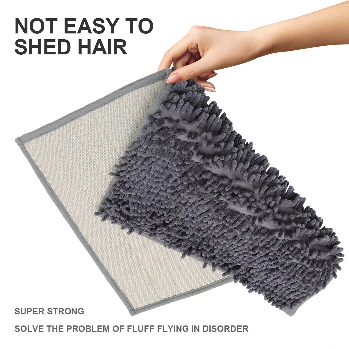 1pc Water Repellent Non-slip Chenille Mat Bathroom Door Water Absorption Mats Bathroom Rug for Home Bathroom (Dark Grey)