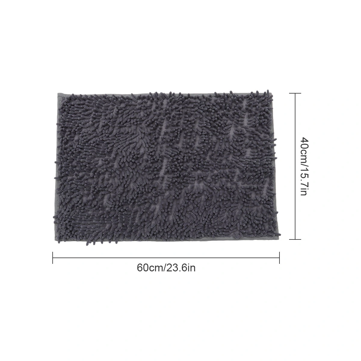 1pc Water Repellent Non-slip Chenille Mat Bathroom Door Water Absorption Mats Bathroom Rug for Home Bathroom (Dark Grey)